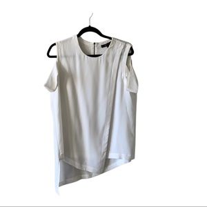 BCBGMaxazria White assymetrical blouse